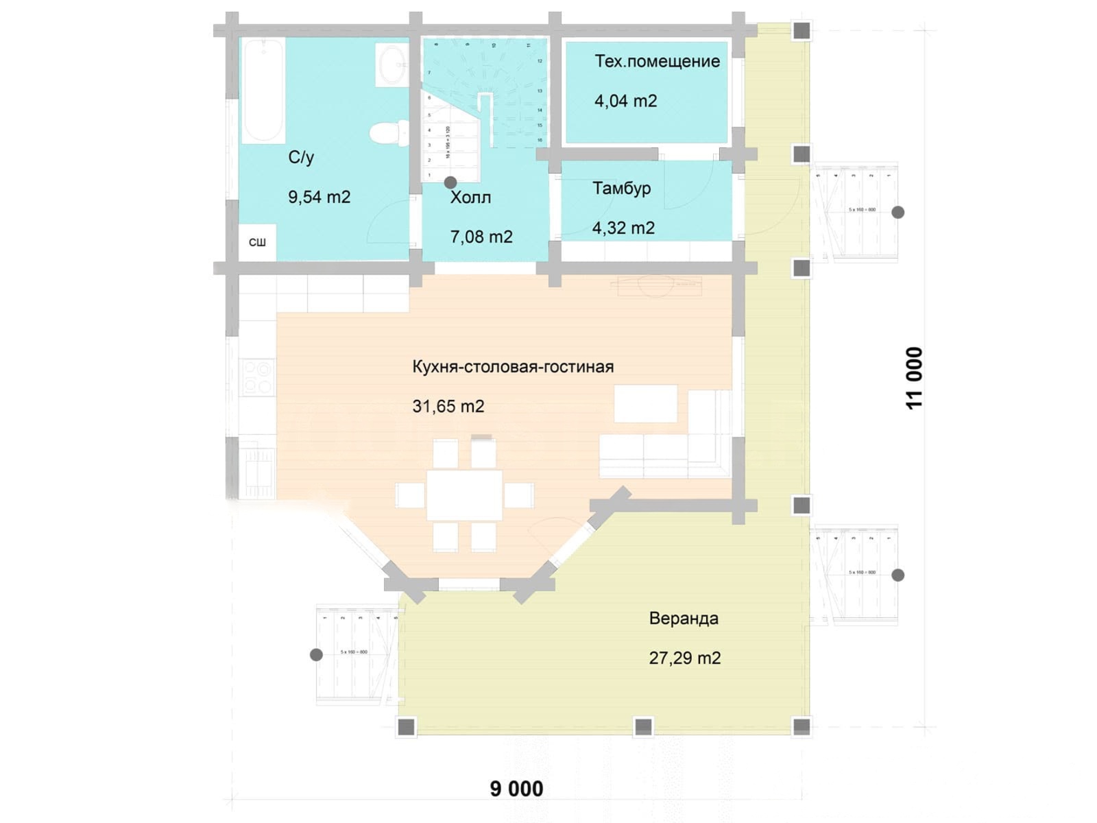 План 1 этажа